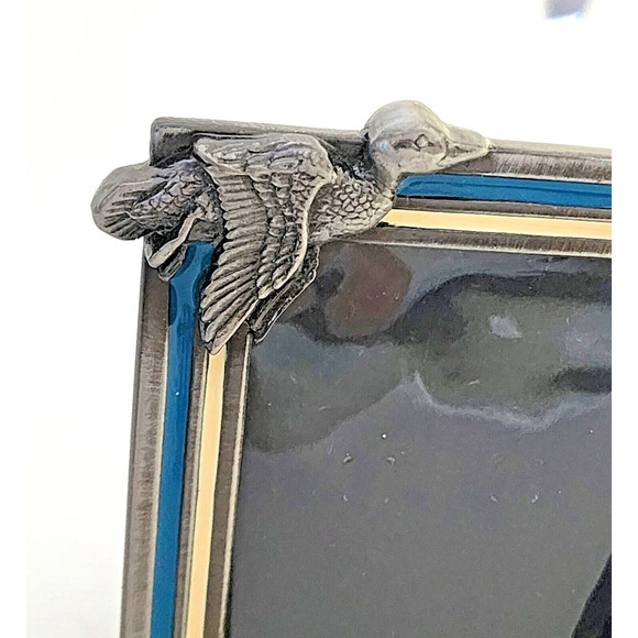 PICTURE FRAME-Hunting Theme-Small 4"x3" Frame-Metal Frame-Plastic Cover-Ducks - Picture 2 of 12